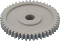 Made in USA - 32 Pitch, 1-1/2" Pitch Diam, 1-9/16" OD, 48 Tooth Spur Gear - 3/16" Face Width, 1/4" Bore Diam, 5/8" Hub Diam, 20° Pressure Angle, Acetal - Exact Tool & Supply