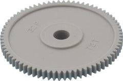 Made in USA - 32 Pitch, 2-1/4" Pitch Diam, 2-5/16" OD, 72 Tooth Spur Gear - 3/16" Face Width, 5/16" Bore Diam, 13/16" Hub Diam, 20° Pressure Angle, Acetal - Exact Tool & Supply