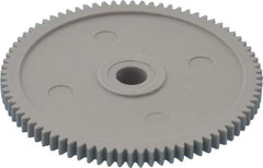 Made in USA - 32 Pitch, 2-1/2" Pitch Diam, 2-9/16" OD, 80 Tooth Spur Gear - 3/16" Face Width, 5/16" Bore Diam, 13/16" Hub Diam, 20° Pressure Angle, Acetal - Exact Tool & Supply