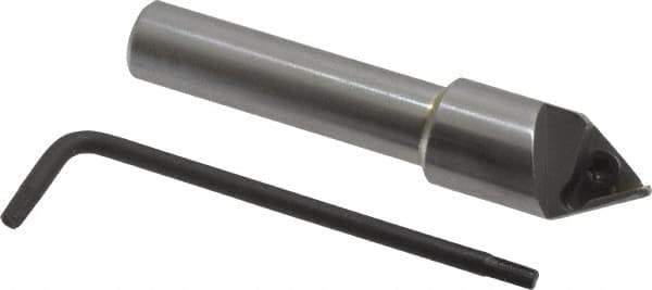 Everede Tool - 60° Included Angle, 0.463" Max Cut Diam, 1/2" Body Diam, 3/8" Shank Diam, 2-1/2" OAL, Indexable Countersink - 1 Triangle Insert, TPGH 215 Insert Style, Series IND - Exact Tool & Supply