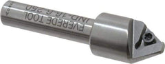 Everede Tool - 60° Included Angle, 0.588" Max Cut Diam, 5/8" Body Diam, 3/8" Shank Diam, 2-1/2" OAL, Indexable Countersink - 1 Triangle Insert, TPGH 215 Insert Style, Series IND - Exact Tool & Supply