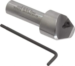 Everede Tool - 60° Included Angle, 0.838" Max Cut Diam, 7/8" Body Diam, 1/2" Shank Diam, 2-1/2" OAL, Indexable Countersink - 1 Triangle Insert, TPGH 215 Insert Style, Series IND - Exact Tool & Supply