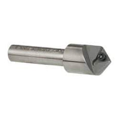 Everede Tool - 90° Included Angle, 0.621" Max Cut Diam, 5/8" Body Diam, 3/8" Shank Diam, 2-1/2" OAL, Indexable Countersink - 1 Triangle Insert, TPGH 215 Insert Style, Series IND - Exact Tool & Supply