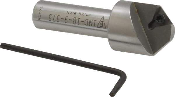 Everede Tool - 90° Included Angle, 0.871" Max Cut Diam, 7/8" Body Diam, 1/2" Shank Diam, 2-1/2" OAL, Indexable Countersink - 1 Triangle Insert, TPGH 215 Insert Style, Series IND - Exact Tool & Supply