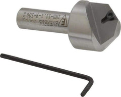 Everede Tool - 90° Included Angle, 0.996" Max Cut Diam, 1-1/8" Body Diam, 1/2" Shank Diam, 2-1/2" OAL, Indexable Countersink - 1 Triangle Insert, TPGH 215 Insert Style, Series IND - Exact Tool & Supply