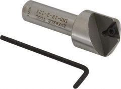 Everede Tool - 120° Included Angle, 0.741" Max Cut Diam, 7/8" Body Diam, 1/2" Shank Diam, 2-1/2" OAL, Indexable Countersink - 1 Triangle Insert, TPGH 215 Insert Style, Series IND - Exact Tool & Supply