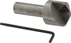 Everede Tool - 120° Included Angle, 0.866" Max Cut Diam, 1" Body Diam, 1/2" Shank Diam, 2-1/2" OAL, Indexable Countersink - 1 Triangle Insert, TPGH 215 Insert Style, Series IND - Exact Tool & Supply