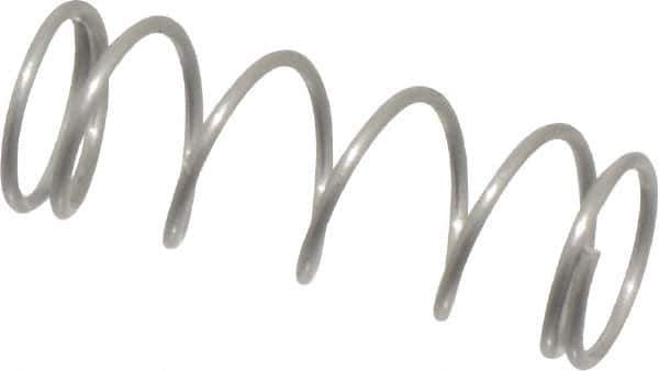 Value Collection - 0.18" OD, 0.016" Wire, 1/2" Free Length, Compression Spring - 3.48 Lb Spring Rating, Stainless Steel - Exact Tool & Supply