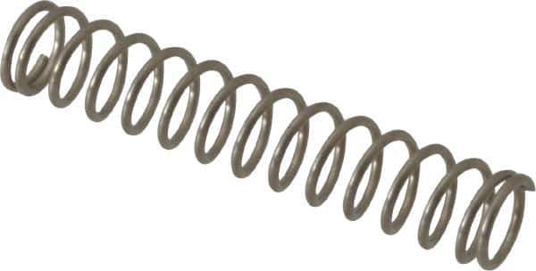 Value Collection - 0.18" OD, 0.02" Wire, 1" Free Length, Compression Spring - 3.52 Lb Spring Rating, Stainless Steel - Exact Tool & Supply