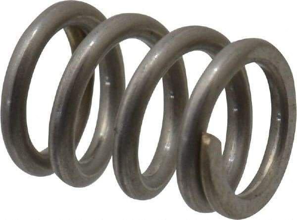 Value Collection - 0.18" OD, 0.026" Wire, 1/4" Free Length, Compression Spring - 46.63 Lb Spring Rating, Stainless Steel - Exact Tool & Supply