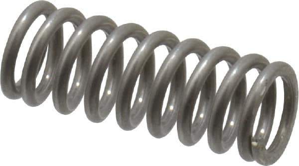 Value Collection - 0.18" OD, 0.026" Wire, 1/2" Free Length, Compression Spring - 19.2 Lb Spring Rating, Stainless Steel - Exact Tool & Supply
