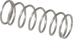 Value Collection - 0.36" OD, 0.032" Wire, 1" Free Length, Compression Spring - 5.92 Lb Spring Rating, Stainless Steel - Exact Tool & Supply