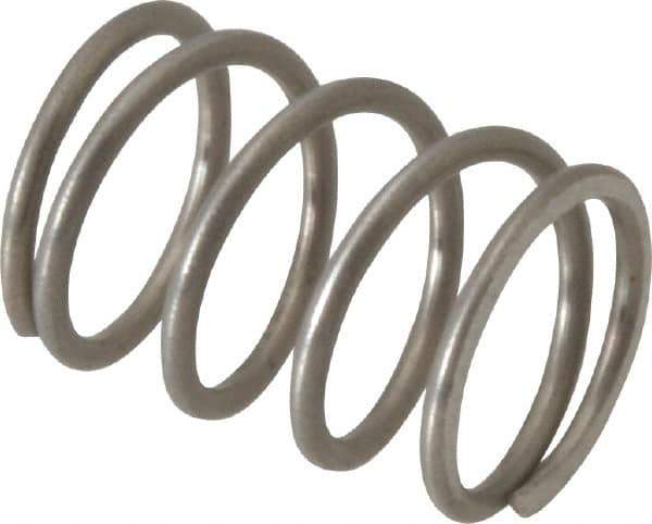 Value Collection - 0.36" OD, 0.035" Wire, 1/2" Free Length, Compression Spring - 20.17 Lb Spring Rating, Stainless Steel - Exact Tool & Supply