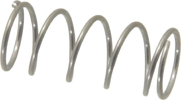 Value Collection - 0.42" OD, 0.035" Wire, 1" Free Length, Compression Spring - 6.19 Lb Spring Rating, Stainless Steel - Exact Tool & Supply