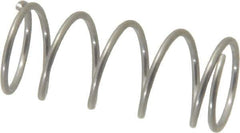 Value Collection - 0.42" OD, 0.035" Wire, 1" Free Length, Compression Spring - 6.19 Lb Spring Rating, Stainless Steel - Exact Tool & Supply