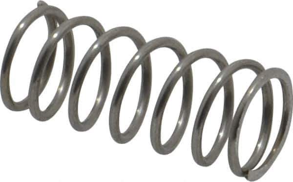 Value Collection - 0.42" OD, 0.041" Wire, 1" Free Length, Compression Spring - 10.71 Lb Spring Rating, Stainless Steel - Exact Tool & Supply