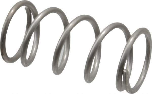 Value Collection - 0.48" OD, 0.047" Wire, 1" Free Length, Compression Spring - 14.09 Lb Spring Rating, Stainless Steel - Exact Tool & Supply