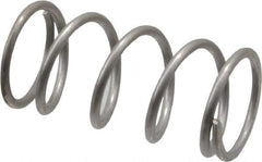 Value Collection - 0.48" OD, 0.047" Wire, 1" Free Length, Compression Spring - 14.09 Lb Spring Rating, Stainless Steel - Exact Tool & Supply