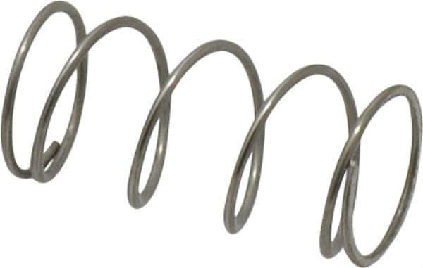 Value Collection - 0.6" OD, 0.041" Wire, 1-1/4" Free Length, Compression Spring - 5.11 Lb Spring Rating, Stainless Steel - Exact Tool & Supply