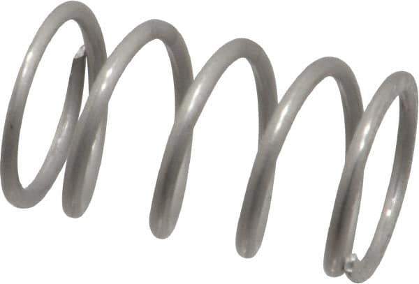 Value Collection - 0.6" OD, 0.062" Wire, 1" Free Length, Compression Spring - 26.49 Lb Spring Rating, Stainless Steel - Exact Tool & Supply