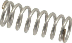 Value Collection - 0.6" OD, 0.072" Wire, 1-1/2" Free Length, Compression Spring - 29.9 Lb Spring Rating, Stainless Steel - Exact Tool & Supply