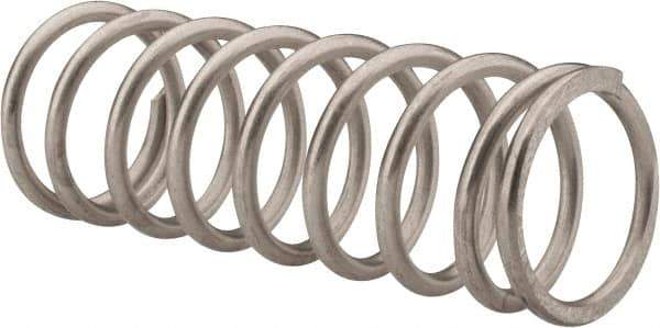 Value Collection - 0.72" OD, 0.072" Wire, 2" Free Length, Compression Spring - 15.81 Lb Spring Rating, Stainless Steel - Exact Tool & Supply