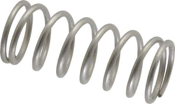 Value Collection - 0.85" OD, 0.08" Wire, 2" Free Length, Compression Spring - 17.58 Lb Spring Rating, Stainless Steel - Exact Tool & Supply