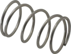 Value Collection - 0.975" OD, 0.072" Wire, 1-1/2" Free Length, Compression Spring - 13.84 Lb Spring Rating, Stainless Steel - Exact Tool & Supply
