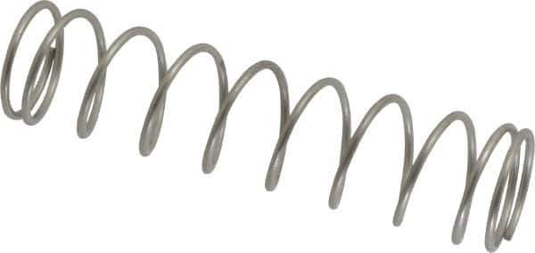 Value Collection - 0.975" OD, 0.072" Wire, 4" Free Length, Compression Spring - 4.86 Lb Spring Rating, Stainless Steel - Exact Tool & Supply