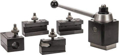 Aloris - Series DA Tool Post Holder & Set for 17 to 48" Lathe Swing - 5 Piece, Includes Style 1 Turning/Facing Holder, Style 2 Boring/Turning/Facing Holder, Style 4D Heavy-Duty Boring Bar Holder, Style 7 Universal Parting Blade Holder, Tool Post - Exact Tool & Supply