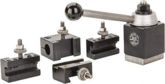 Aloris - Series BXA Tool Post Holder & Set for 10 to 15" Lathe Swing - 5 Piece, Includes Style 1 Turning/Facing Holder, Style 2 Boring/Turning/Facing Holder, Style 4D Heavy-Duty Boring Bar Holder, Style 7 Universal Parting Blade Holder, Tool Post - Exact Tool & Supply