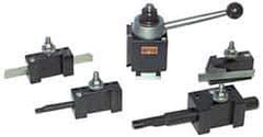 Aloris - Series EA Tool Post Holder & Set for 25" & Up Lathe Swing - 5 Piece, Includes Style 1 Turning/Facing Holder, Style 2 Boring/Turning/Facing Holder, Style 4D Heavy-Duty Boring Bar Holder, Style 7 Universal Parting Blade Holder, Tool Post - Exact Tool & Supply