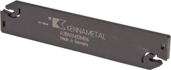 Kennametal - 1.2598" Blade Height, 0.2126" Blade Width, 5.9055" OAL, Neutral Cut, Double End Indexable Cut-Off Blade - 60mm Max Depth of Cut, A2BNSN Blade, A2 Cut-Off Series - Exact Tool & Supply