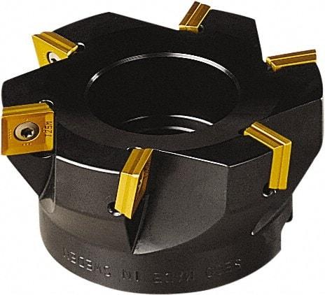 Seco - 4 Inserts, 50mm Cut Diam, 22mm Arbor Diam, 11mm Max Depth of Cut, Indexable Square-Shoulder Face Mill - 90° Lead Angle, 40mm High, SONX 1205 Insert Compatibility, Series Midi Square - Exact Tool & Supply