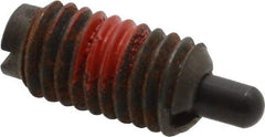 Gibraltar - M8 x 1.25, 16mm Thread Length, 5mm Plunger Projection, Steel Threaded Spring Plunger - 3.43mm Max Plunger Diam, 16mm Plunger Length, 0.5 Lb Init End Force, 10 Lb Final End ForceFALSE+0.00mm Tolerance - Exact Tool & Supply