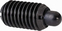 Gibraltar - M12 x 1.75, 20.5mm Thread Length, 6.5mm Plunger Projection, Steel Threaded Spring Plunger - 6.3mm Max Plunger Diam, 0.77 Kg Init End Force, 3.86 Kg Final End Force - Exact Tool & Supply