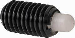 Gibraltar - M12 x 1.75, 20.5mm Thread Length, 6.5mm Plunger Projection, Steel Threaded Spring Plunger - 6.3mm Max Plunger Diam, 1.13 Kg Init End Force, 6.8 Kg Final End Force - Exact Tool & Supply