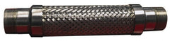Made in USA - 48" OAL, 3/4" ID, 725 Max psi, Flexible Metal Hose Assembly - Exact Tool & Supply
