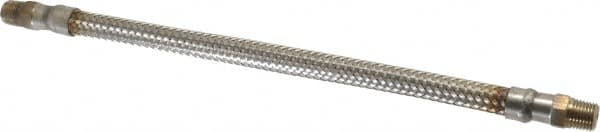 Made in USA - 12" OAL, 1/4" ID, 2,030 Max psi, Flexible Metal Hose Assembly - Exact Tool & Supply