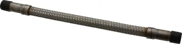 Made in USA - 12" OAL, 3/8" ID, 1,450 Max psi, Flexible Metal Hose Assembly - Exact Tool & Supply