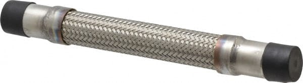 Made in USA - 12" OAL, 1" ID, 580 Max psi, Flexible Metal Hose Assembly - Exact Tool & Supply