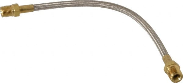 Made in USA - 12" OAL, 1/4" ID, 3,000 Max psi, Flexible Metal Hose Assembly - Exact Tool & Supply