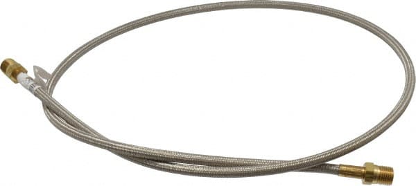 Made in USA - 48" OAL, 1/4" ID, 3,000 Max psi, Flexible Metal Hose Assembly - Exact Tool & Supply