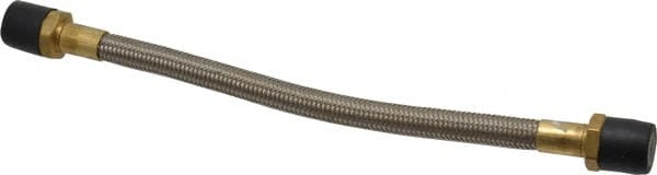 Made in USA - 12" OAL, 1/2" ID, 1,500 Max psi, Flexible Metal Hose Assembly - Exact Tool & Supply