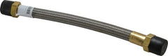 Made in USA - 12" OAL, 5/8" ID, 1,200 Max psi, Flexible Metal Hose Assembly - Exact Tool & Supply