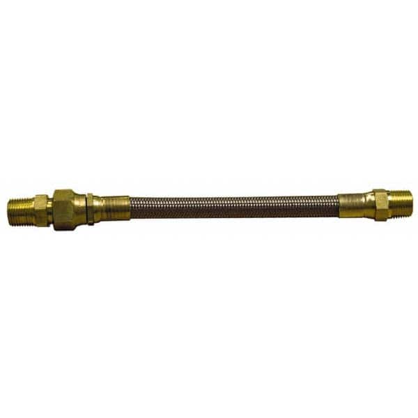 Made in USA - 12" OAL, 3/16" ID, 3,000 Max psi, Flexible Metal Hose Assembly - Exact Tool & Supply