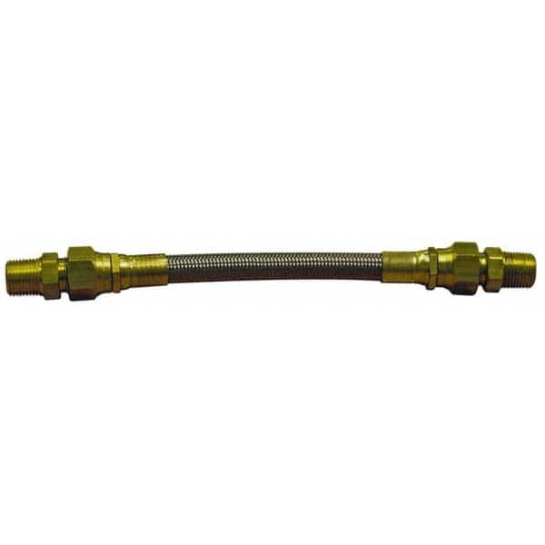 Made in USA - 24" OAL, 5/16" ID, 2,500 Max psi, Flexible Metal Hose Assembly - Exact Tool & Supply