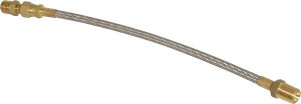 Made in USA - 12" OAL, 1/4" ID, 3,000 Max psi, Flexible Metal Hose Assembly - Exact Tool & Supply
