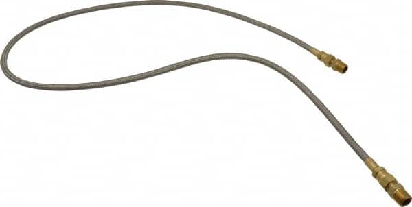 Made in USA - 48" OAL, 1/4" ID, 3,000 Max psi, Flexible Metal Hose Assembly - Exact Tool & Supply