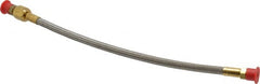 Made in USA - 12" OAL, 3/16" ID, 3,000 Max psi, Flexible Metal Hose Assembly - Exact Tool & Supply